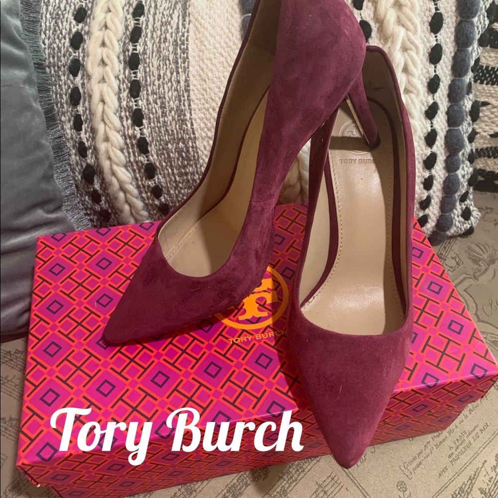 😍TORY BURCH SUEDE ELANA PUMP - SIZE 7